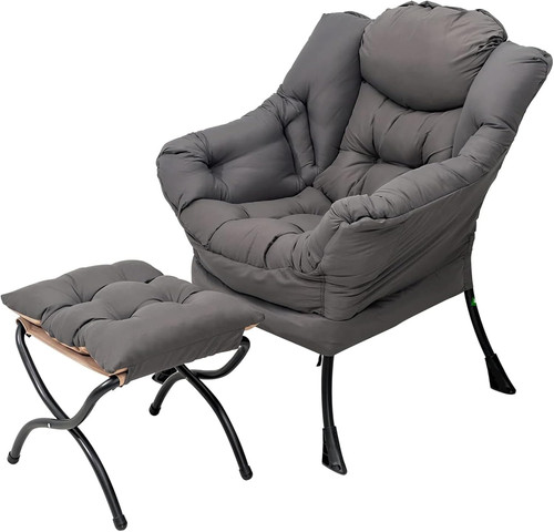 Sedia pigra con pouf - sedia, pouf,