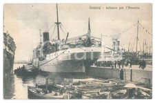 1924 GENOVA Nave PAMPA MARSEILLE Imbarco per l'America - Cartolina FP VG