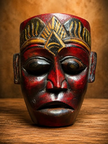 Maschera africana legno - maschera, in