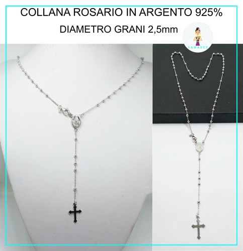 Collana rosario argento 925 - collana,