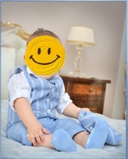 Abito vestito completo battesimo cerimonia bimbo 6pz COLORICHIARI taglia 12 mesi