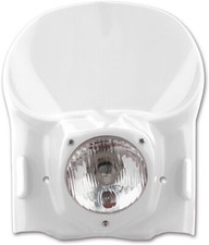 mascherina portafaro epoca vintage faro con attacchi motocross enduro bianco Ufo