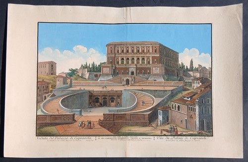 Stampa antica veduta palazzo - stampa,