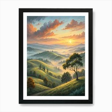 Tuscan Sunset oil painting Art