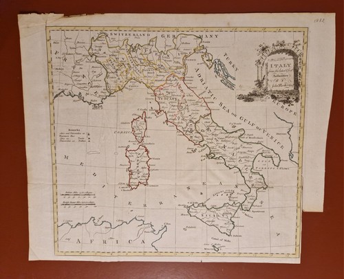 Mappa antica italia 1780 john - italia,