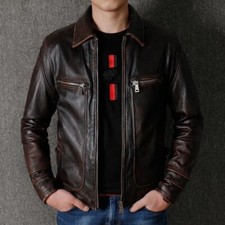 Giacca biker uomo pelle