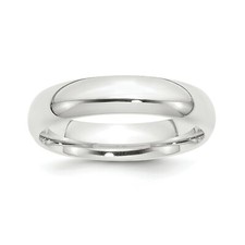 Platino Unisex Leggero Comfort Per 5mm Mezza Rotondo Fede Nuziale Misura 4 A 12