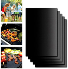 X5 TAPPETINI DA BARBECUE GRIGLIA ANTIADERENTI CUCINARE CARNE GRILL GIARDINO CASA