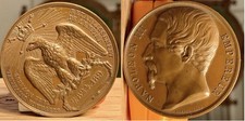 NAPOLEON III  MÉDAILLE RÉTABLISSEMENT DU RÉGIME IMPÉRIAL 1852 CUIVRE BORREL GRAV