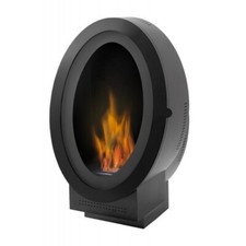 Camino a Bioetanolo da Pavimento Nero Stufa Biocamino con Vetro