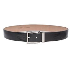 DOLCE & GABBANA DG Logo Fibbia In Metallo Cintura In Pelle Struzzo Nera 85 34