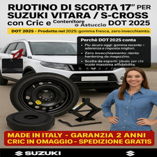 💥 Kit Ruotino di Scorta Suzuki Vitara S-Cross 17” 5 Fori Cric + Astuccio DOT25
