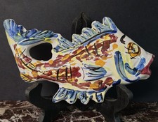 Scultura marina in ceramica vietrese Firmata Massimino Decorazione murale vietri