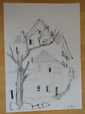 Penna a inchiostro Gabriele Mattera 1929 - 2005 Ischia firmata 1962