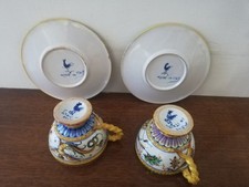 CANTAGALLI - 2 TAZZINE  E  2 PIATTINI - ITALIAN FAIENCE - MAIOLICA - GINORI 