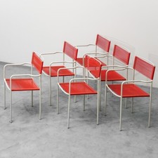 SET 6 SEDIE SPAGHETTI DI GIANDOMENICO BELOTTI PER ALIAS DESIGN ANNI 80 VINTAGE