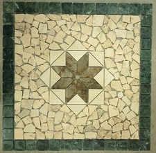 ROSONE MOSAICO "ANTICA ROMA" di marmo su rete anticato 66X66X1 cm COD. RUDXL