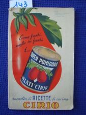 PUBBLICITA'-PELATI CIRIO-RACCOLTA RICETTE CUCINA-1952