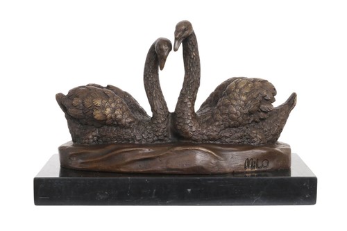 Scultura bronzo cigno - scultura, in