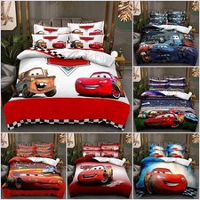 The Cars Set Biancheria da Letto Bambini 2/3 PEZZI Trapuntino Copripiumino Matrimoniale King Regalo Dormitorio Singolo