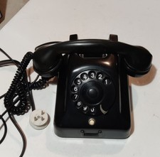 TELEFONO vintage bakelite nero A DISCO ISKRA ATA 1 Yugoslavia ANNI '60 leggere
