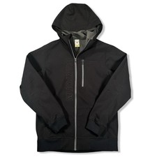 Burton DRYRIDE Bonded Softshell Felpa con Cappuccio Giacca Uomo M Nero Full Zip Snowboard