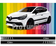 Adesivi Auto RENAULT CLIO Strisce Decal Tuning Stickers Tuo Testo Fascia Sport