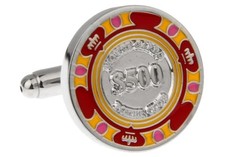 Poker Chip Pair Cufflinks Red
