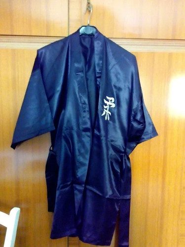 Kimono vestaglia nero - nero, lucido