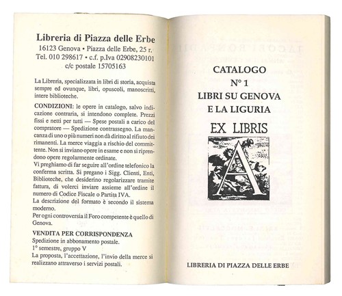 Catalogo libri su genova - n.,