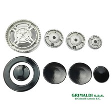 SPARTIFIAMMA CUCINA FRANKE KIT 4 BRUCIATORI PIATTELLI 3 FUOCHI + TRIPLA CORONA 