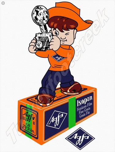 Insegna metallo agfa - in,