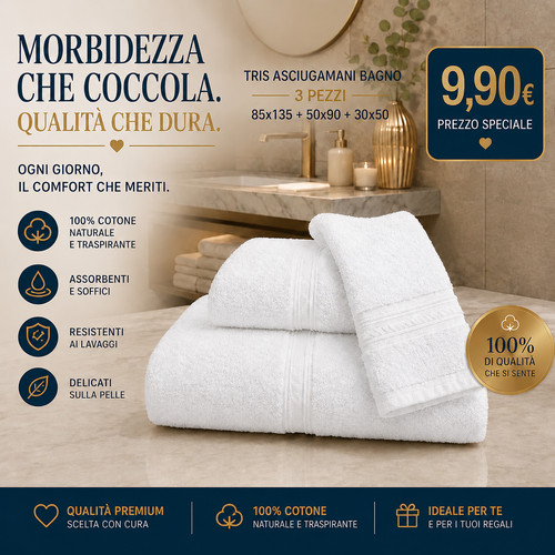 Tris asciugamani bagno pezzi - bagno,