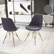 Set 2 sedie sala da pranzo FineBuy sedia da cucina Cord Cara tessuto sedia scandinava 