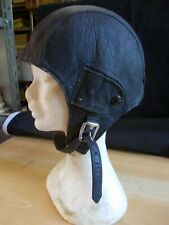 ANTICO CAPPELLO DA MOTOCICLISTA AVIATORE IN PELLE ORIGINALE