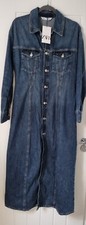 Abito lungo denim Zara TRF blu