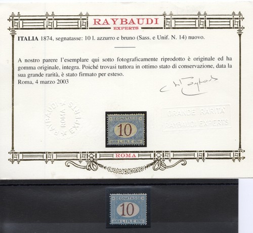 1870 segnatasse lire 14 - lire,