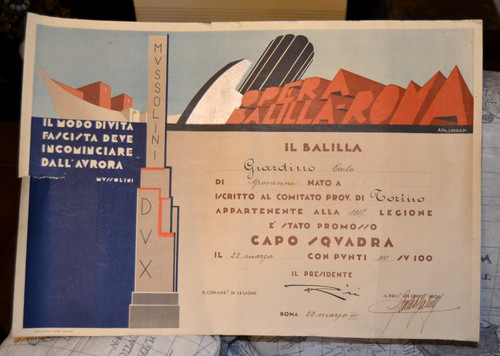 Diploma balilla promosso - balilla,