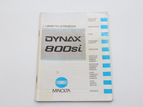 Minolta dynax 800si manuale - minolta,