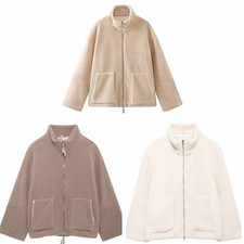 Giacca donna elegante invernale in lana di agnello con colletto e velluto