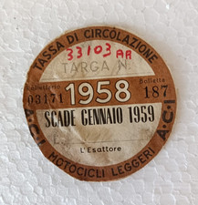 BOLLO ACI 1958 per moto