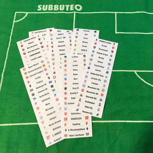 Subbuteo cartoncini cartellini - subbuteo,