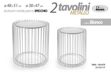 2 TAVOLINI METALLO BIANCO TOP