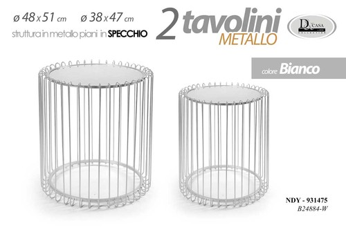 Tavolini metallo bianco top - bianco,