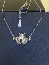 Collana in argento sterling design Claddagh lunghezza 16 pollici 