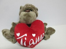 SV 54-PELUCHE GORILLA CON CUORE e scritta TI AMO cm 20 Amore S.Valentino