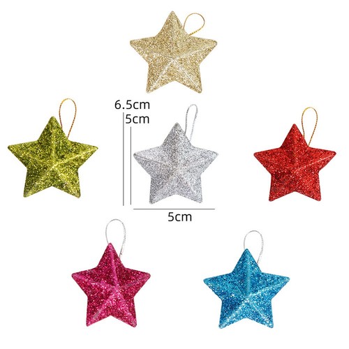 Scintillante pezzi stella - scintillante, 6