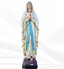 Statua Madonna di Lourdes 19" dipinta a mano cattolica cristiana regalo religioso