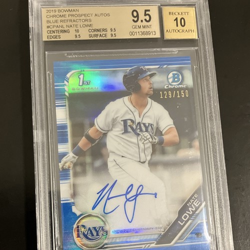 Bowman chrome nate lowe blu - chrome,