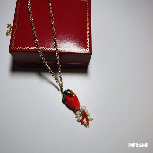 Collana fragola ceramica - ,